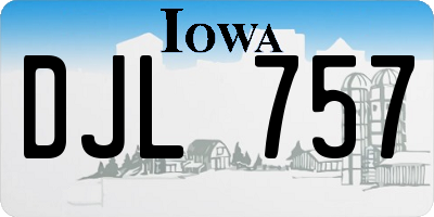 IA license plate DJL757