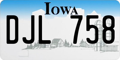 IA license plate DJL758