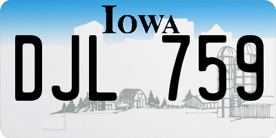 IA license plate DJL759