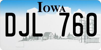 IA license plate DJL760