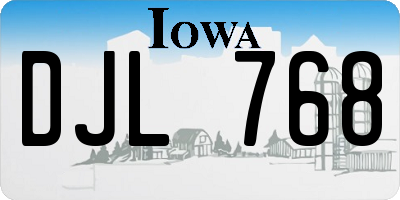 IA license plate DJL768