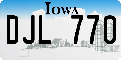 IA license plate DJL770