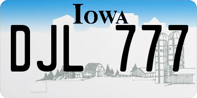 IA license plate DJL777