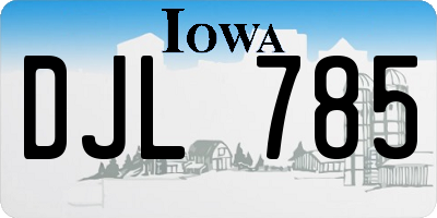 IA license plate DJL785