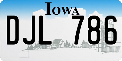 IA license plate DJL786