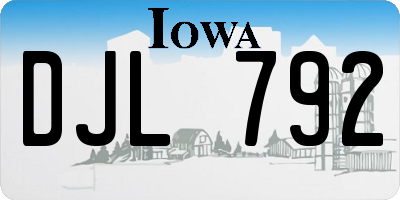 IA license plate DJL792