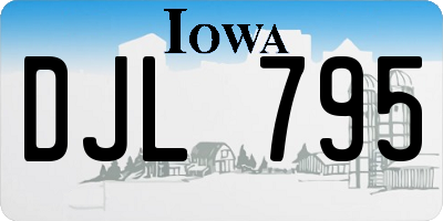 IA license plate DJL795