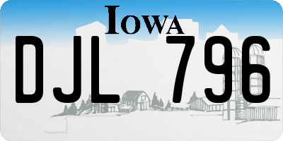 IA license plate DJL796