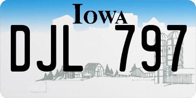 IA license plate DJL797