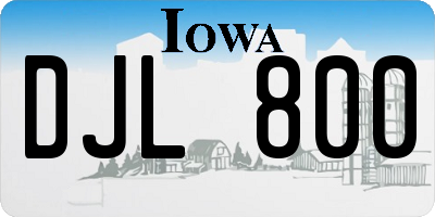 IA license plate DJL800