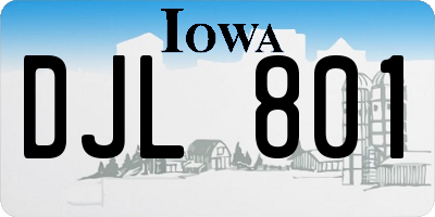 IA license plate DJL801