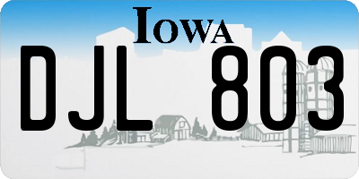 IA license plate DJL803