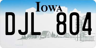 IA license plate DJL804