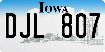 IA license plate DJL807