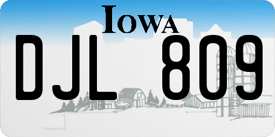 IA license plate DJL809