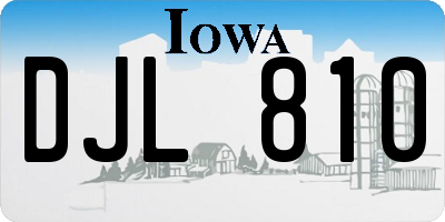 IA license plate DJL810