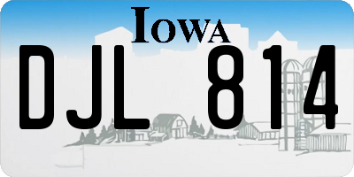 IA license plate DJL814