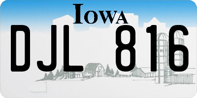 IA license plate DJL816