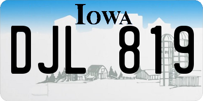 IA license plate DJL819
