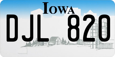 IA license plate DJL820