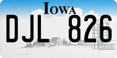 IA license plate DJL826