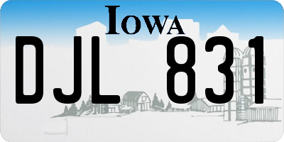 IA license plate DJL831