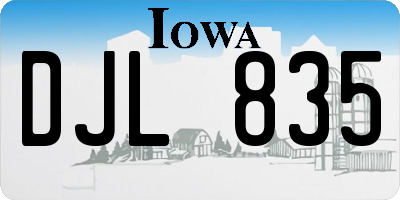 IA license plate DJL835