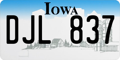 IA license plate DJL837
