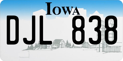 IA license plate DJL838
