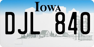 IA license plate DJL840