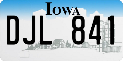 IA license plate DJL841