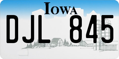 IA license plate DJL845