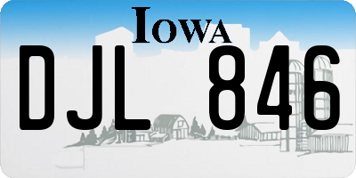 IA license plate DJL846