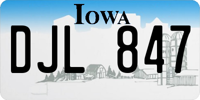 IA license plate DJL847