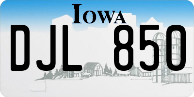 IA license plate DJL850