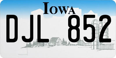IA license plate DJL852
