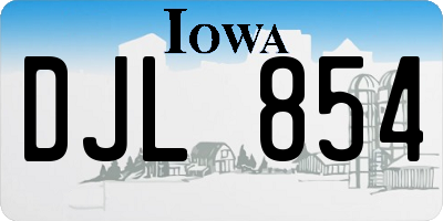 IA license plate DJL854