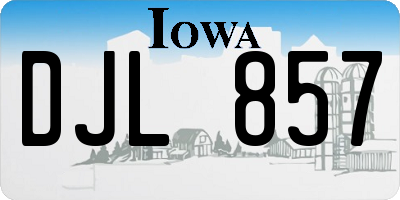 IA license plate DJL857