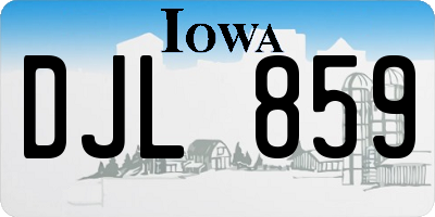 IA license plate DJL859