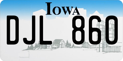 IA license plate DJL860
