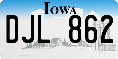 IA license plate DJL862