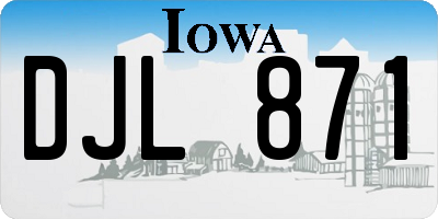 IA license plate DJL871
