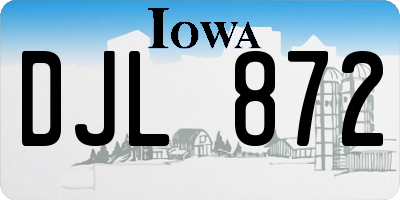 IA license plate DJL872