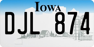 IA license plate DJL874