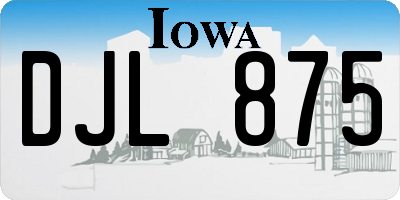 IA license plate DJL875