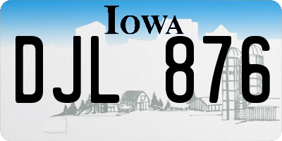 IA license plate DJL876