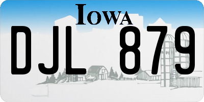 IA license plate DJL879