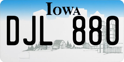 IA license plate DJL880