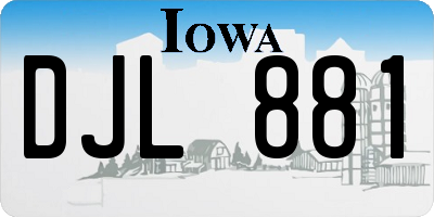 IA license plate DJL881