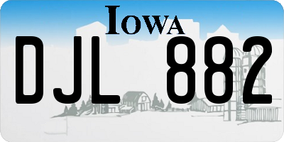 IA license plate DJL882